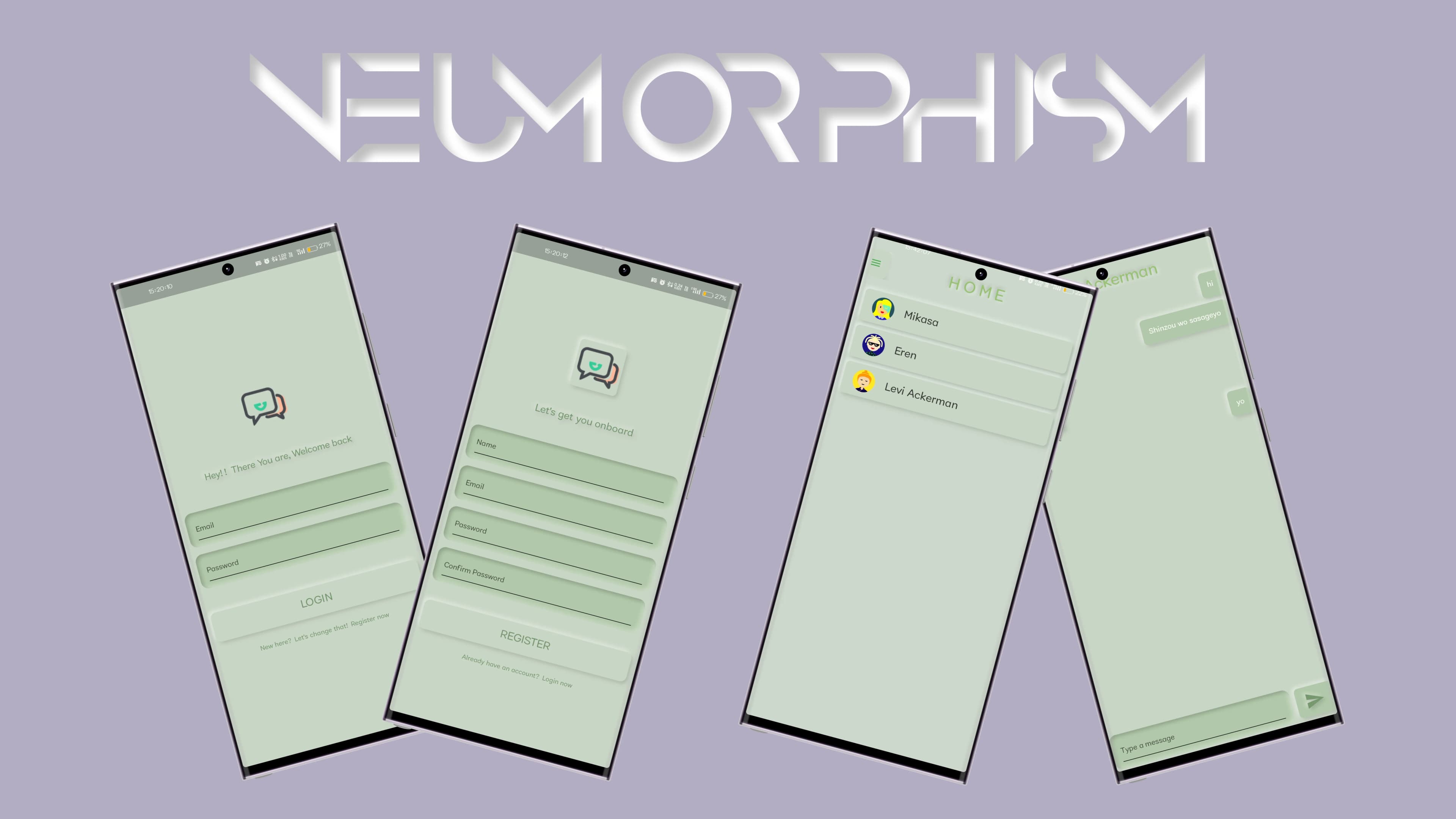 Neumorphic Chat Application project screenshot